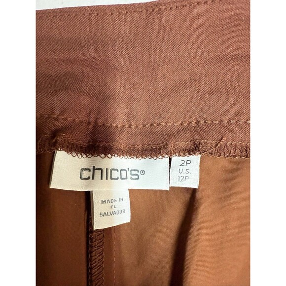 Chico's Bridgett Pull On Ankle Pants 2P 12P Rust Orange Comfort Business Casual - Picture 5 of 8